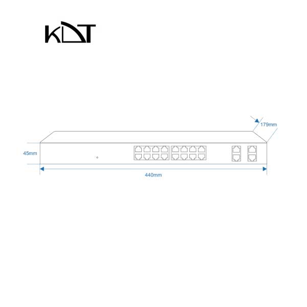 KP-1604H3 - سوئیچ شبکه ۲۰ پورت POE برند KDT